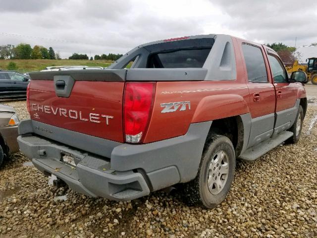 3GNEK13T22G172161 - 2002 CHEVROLET AVALANCHE RED photo 4