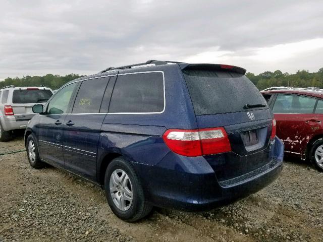 5FNRL38705B075372 - 2005 HONDA ODYSSEY EX BLUE photo 3