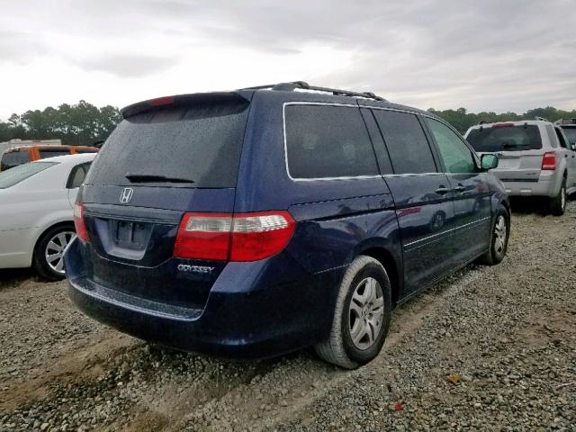 5FNRL38705B075372 - 2005 HONDA ODYSSEY EX BLUE photo 4