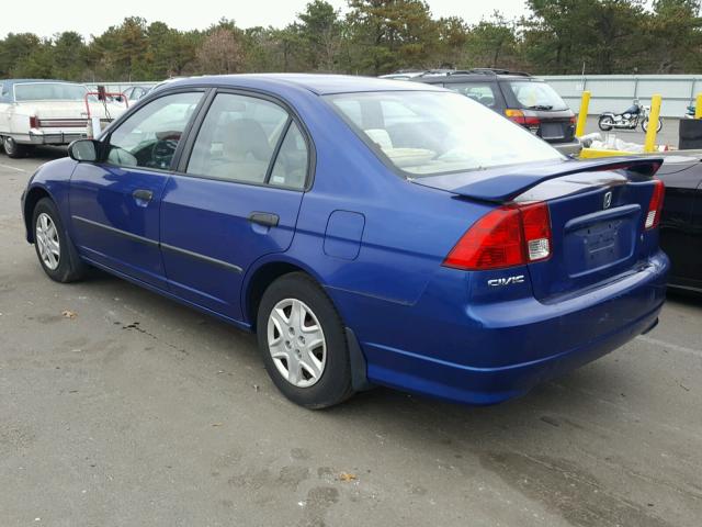 1HGES16375L005663 - 2005 HONDA CIVIC DX V BLUE photo 3