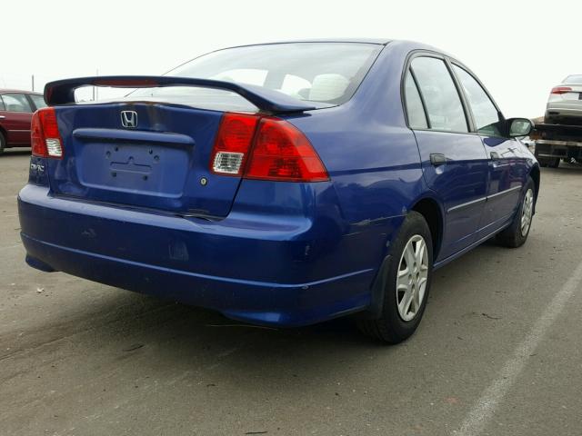 1HGES16375L005663 - 2005 HONDA CIVIC DX V BLUE photo 4