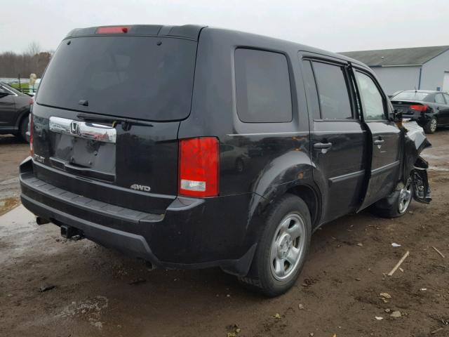 5FNYF48219B010355 - 2009 HONDA PILOT LX BLACK photo 4