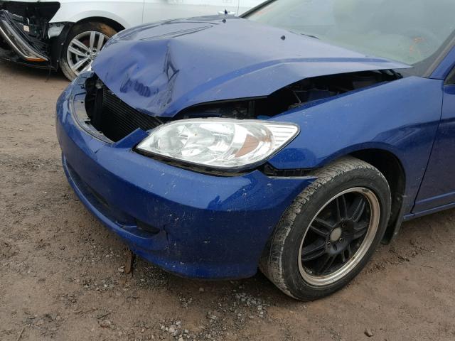 1HGEM21104L039867 - 2004 HONDA CIVIC DX V BLUE photo 9