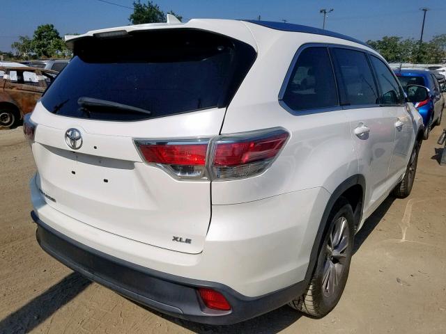 5TDKKRFH3FS113175 - 2015 TOYOTA HIGHLANDER WHITE photo 4