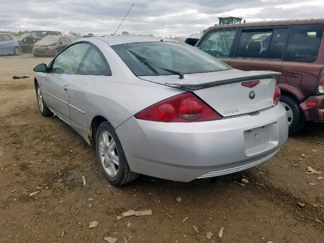 1ZWFT61L115615120 - 2001 MERCURY COUGAR V6 SILVER photo 3