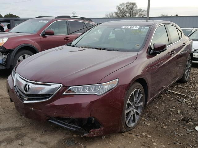 19UUB2F32GA001584 - 2016 ACURA TLX MAROON photo 2