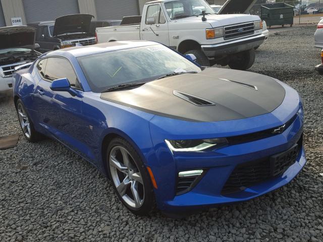 1G1FE1R75J0105418 - 2018 CHEVROLET CAMARO SS BLUE photo 1