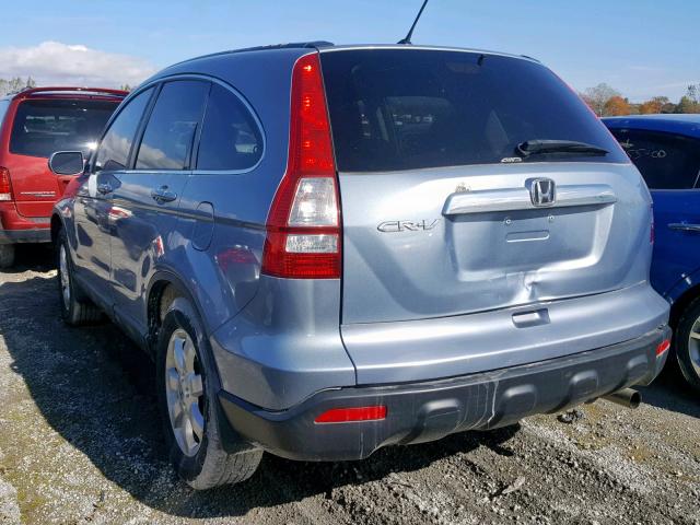 5J6RE48798L806781 - 2008 HONDA CR-V EXL BLUE photo 3