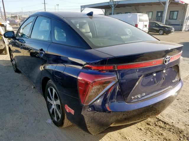 JTDBVRBDXHA002293 - 2017 TOYOTA MIRAI BLUE photo 3