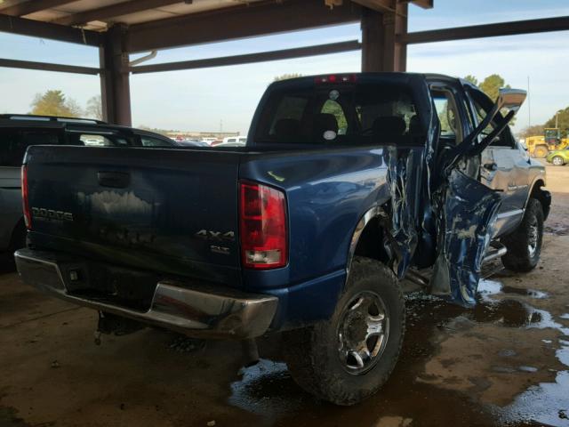 3D7KU28D54G161337 - 2004 DODGE RAM 2500 S BLUE photo 4