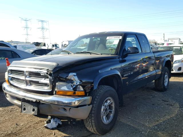 1B7GG22N6YS539382 - 2000 DODGE DAKOTA BLACK photo 2