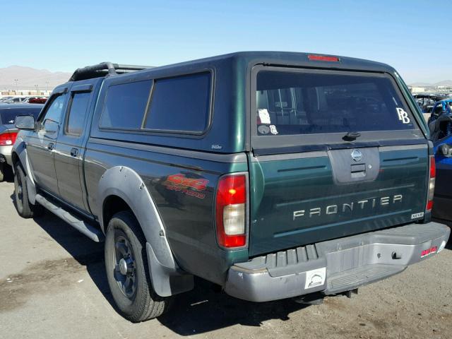 1N6ED29Y72C373114 - 2002 NISSAN FRONTIER C GREEN photo 3