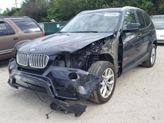 5UXWX7C56CL737341 - 2012 BMW X3 XDRIVE3 BLACK photo 2