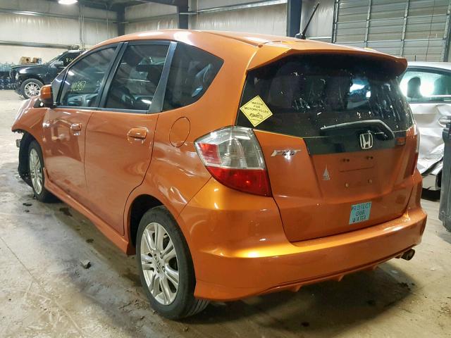 JHMGE8H51BC004041 - 2011 HONDA FIT SPORT ORANGE photo 3