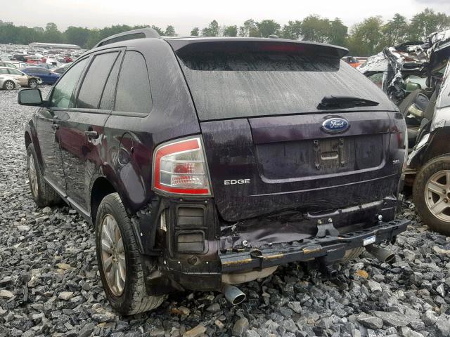 2FMDK38C47BB25454 - 2007 FORD EDGE SEL BLACK photo 3