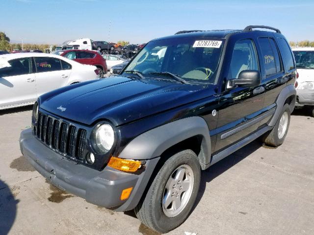 1J4GL48K67W655753 - 2007 JEEP LIBERTY SP BLACK photo 2