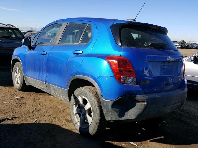 KL7CJPSB4FB145814 - 2015 CHEVROLET TRAX 1LS BLUE photo 3