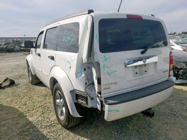 1D8GU58K57W678984 - 2007 DODGE NITRO SLT WHITE photo 3