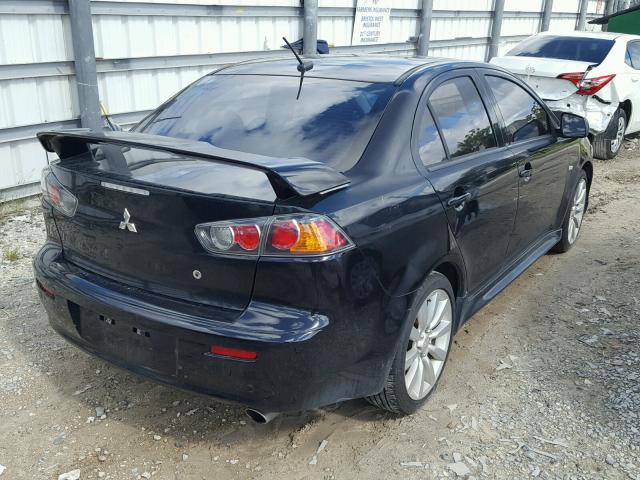 JA32U8FW8AU031562 - 2010 MITSUBISHI LANCER GTS BLACK photo 4