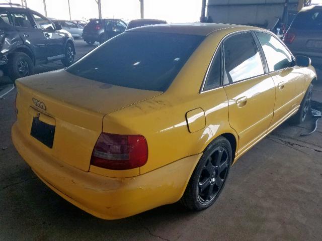 WAUDD68D2YA109854 - 2000 AUDI S4 2.7 QUA YELLOW photo 4