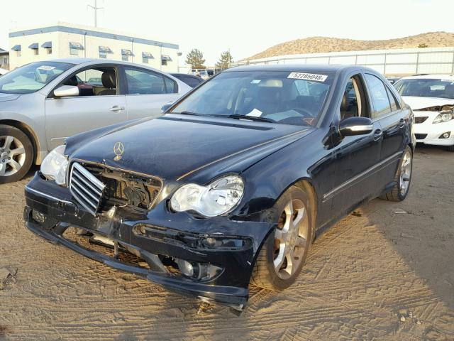 WDBRF52H87A927126 - 2007 MERCEDES-BENZ C 230 BLACK photo 2