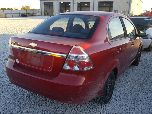 KL1TD566X8B267695 - 2008 CHEVROLET AVEO BASE Qırmızı foto 4