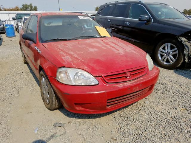 1HGEJ6222YL021111 - 2000 HONDA CIVIC DX RED photo 1