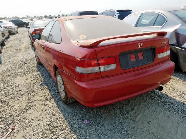 1HGEJ6222YL021111 - 2000 HONDA CIVIC DX RED photo 3