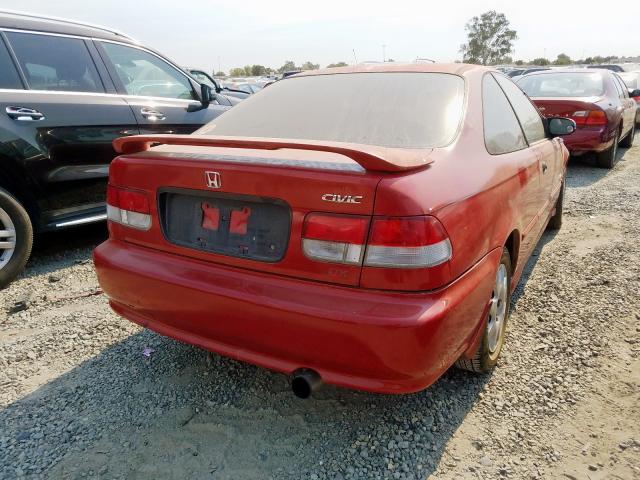 1HGEJ6222YL021111 - 2000 HONDA CIVIC DX RED photo 4