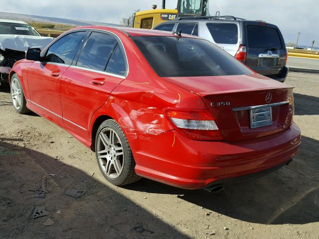 WDDGF56X98F136785 - 2008 MERCEDES-BENZ C 350 RED photo 3