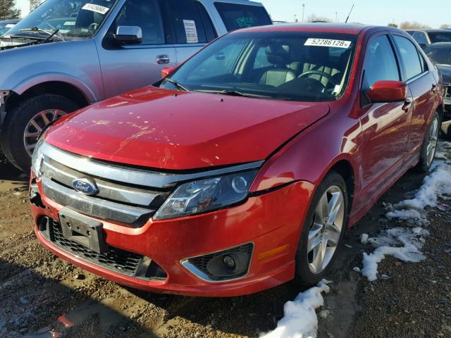 3FAHP0KC2BR113933 - 2011 FORD FUSION SPO RED photo 2