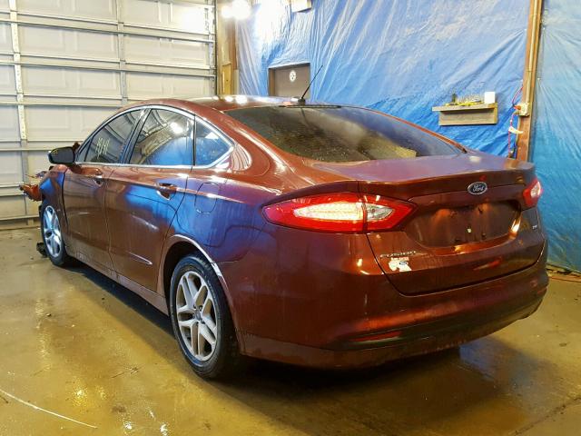 3FA6P0H75GR131481 - 2016 FORD FUSION SE MAROON photo 3