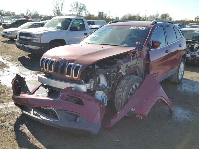 1C4PJMDS6HW584797 - 2017 JEEP CHEROKEE L MAROON photo 2