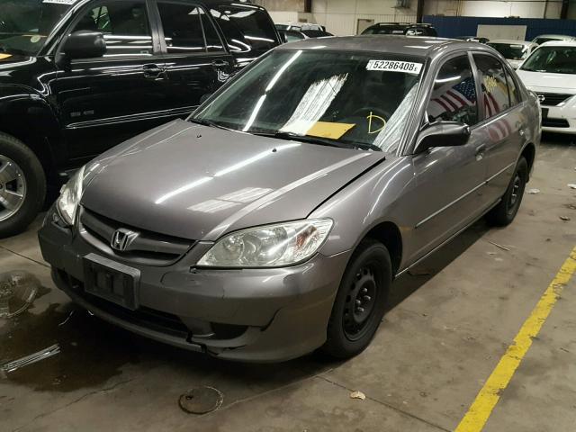 1HGES16365L018534 - 2005 HONDA CIVIC DX V SILVER photo 2