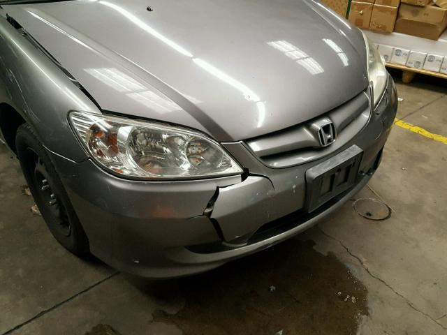 1HGES16365L018534 - 2005 HONDA CIVIC DX V SILVER photo 9