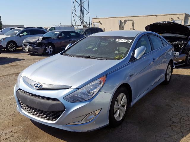 KMHEC4A40FA120028 - 2015 HYUNDAI SONATA HYB BLUE photo 2