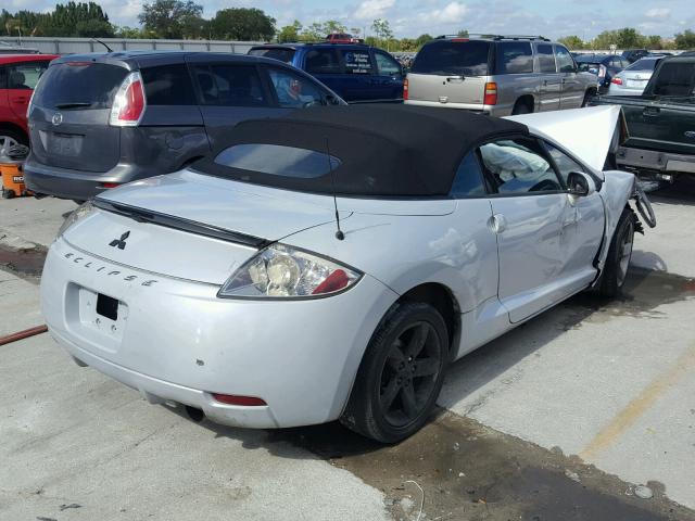 4A3AL25F87E002304 - 2007 MITSUBISHI ECLIPSE SP SILVER photo 4