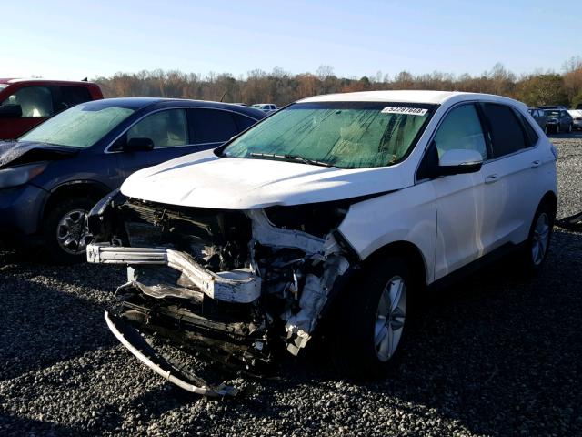 2FMTK3J88FBC09129 - 2015 FORD EDGE SEL WHITE photo 2