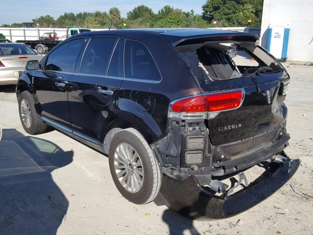 2LMDJ6JK4DBL15843 - 2013 LINCOLN MKX BLACK photo 3