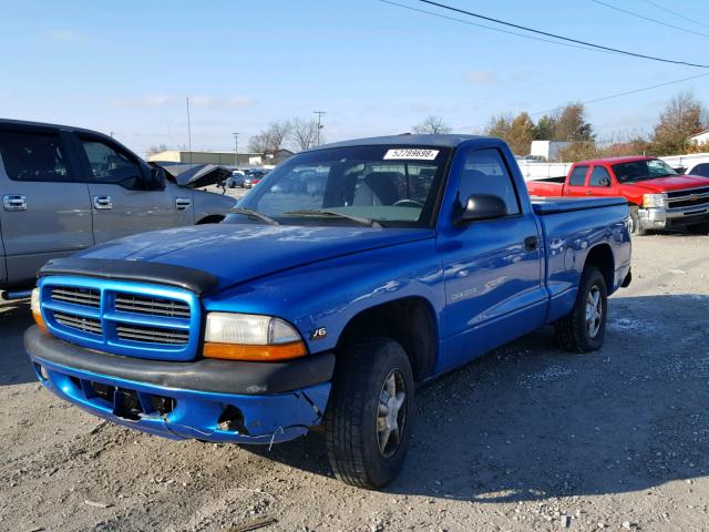 1B7FL26X4XS205109 - 1999 DODGE DAKOTA BLUE photo 2