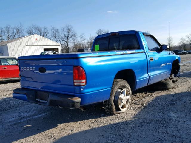 1B7FL26X4XS205109 - 1999 DODGE DAKOTA BLUE photo 4