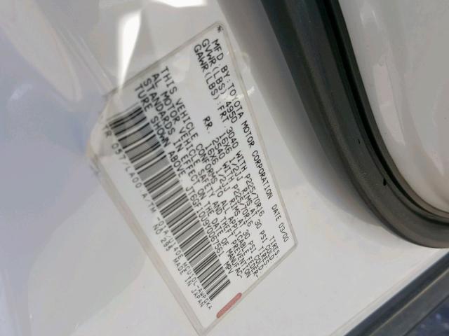 JT6GF10U9Y0067561 - 2000 LEXUS RX 300 WHITE photo 10