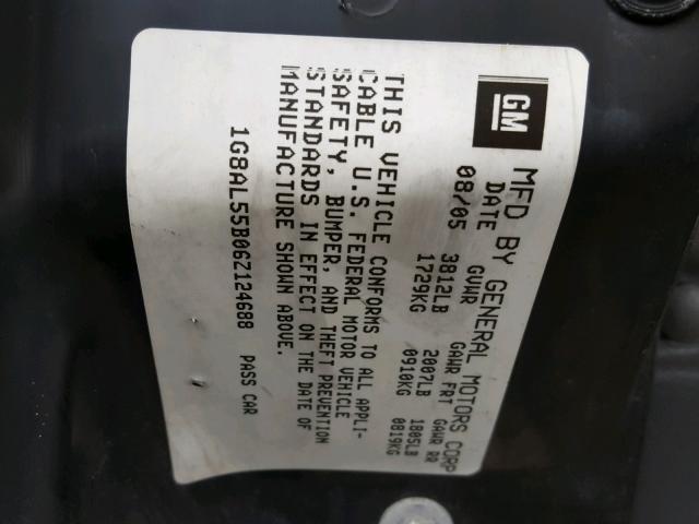 1G8AL55B06Z124688 - 2006 SATURN ION LEVEL GRAY photo 10