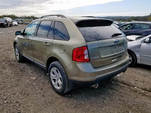 2FMDK4JC9DBA20906 - 2013 FORD EDGE SEL GREEN photo 3