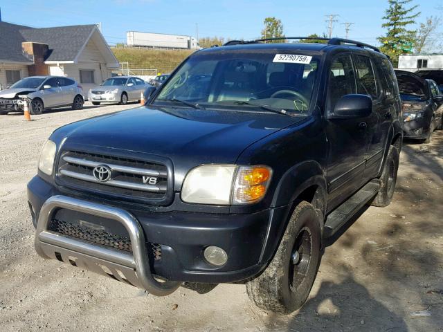 5TDBT48A52S077757 - 2002 TOYOTA SEQUOIA LI BLACK photo 2