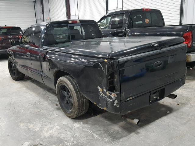 1B7GL22N1YS520198 - 2000 DODGE DAKOTA BLACK photo 3