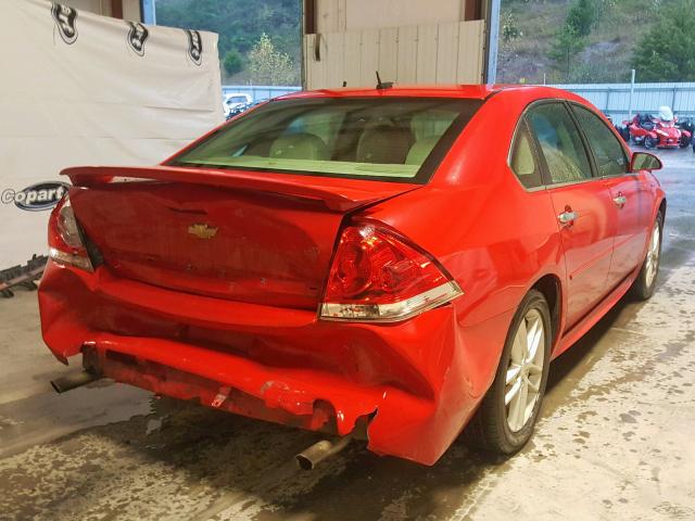 2G1WC5E32D1151863 - 2013 CHEVROLET IMPALA LTZ RED photo 4