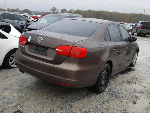 3VW2K7AJ5CM342917 - 2012 VOLKSWAGEN JETTA BASE BROWN photo 4