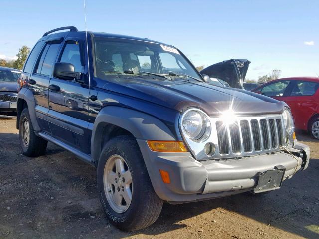 1J4GL48K35W614266 - 2005 JEEP LIBERTY SP BLUE photo 1