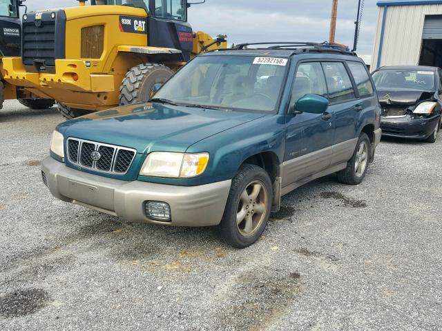JF1SF65561H717929 - 2001 SUBARU FORESTER S GREEN photo 2